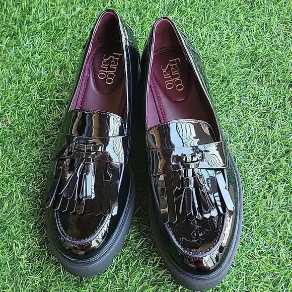 Franco Sarto Glossy Faux Patent Leather Loafers Size 7 - Picture 7 of 7